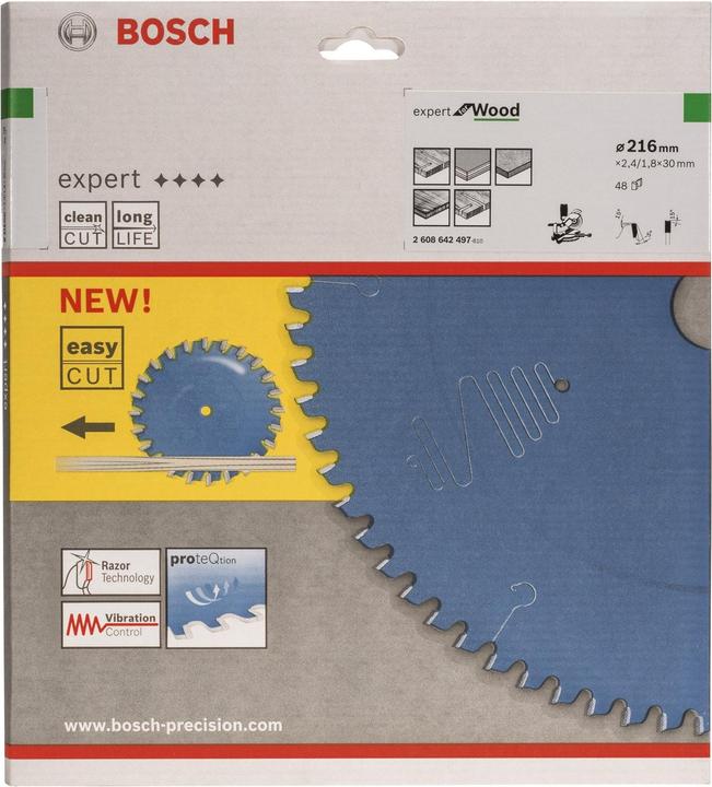 Produktbild Bosch Professional Zubehör Kreissägeblatt Expert for Wood, 216 x 30 x 2,4 mm, 48