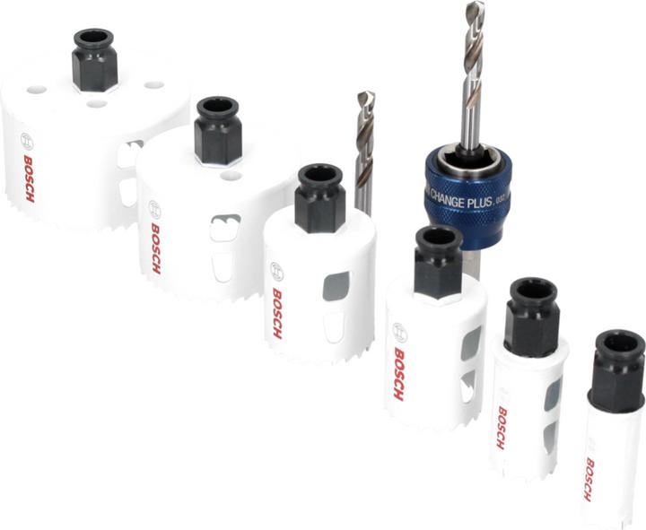 Actual product image Bosch Professional Zubehör 9-piece electrician set, 4 hole saws Progressor for Wood&Metal (19 mm, 25 mm, 38 mm, 44 mm, 83 mm, 68 mm)