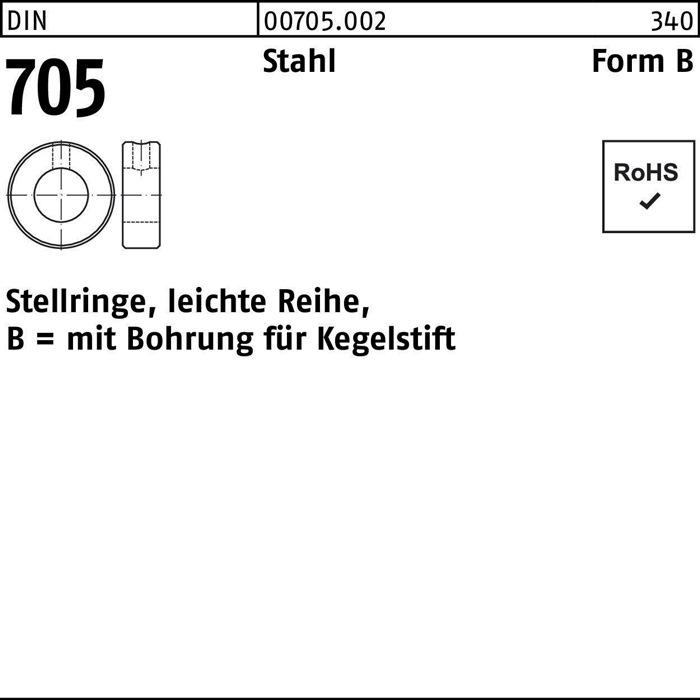 Produktbild Stellring DIN 705 m.Bohrung f.Kegelstift B 20 x 32 x14 Stahl leichte Reihe