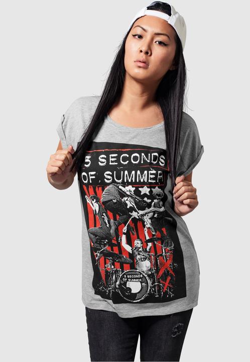 Merchcode Ladies Five Seconds of Summer Longprint Tee (XS)