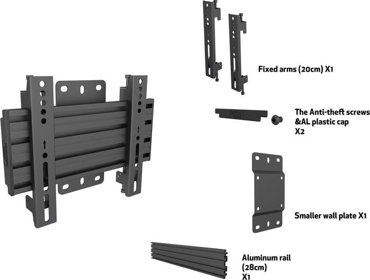 Immagine prodotto Multibrackets Staffa, 17" - 42", VESA 100x100 -200x200