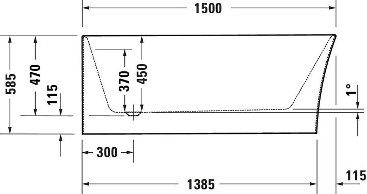 Produktbild Duravit DuraSenja Badewanne (228 l, 150 cm, 75 cm)