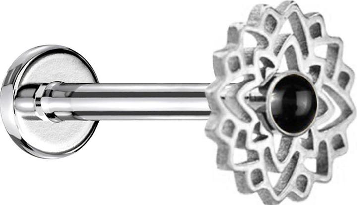Produktbild Star Piercing Flared Tunnel schwarz Gasmaske (ohne Messing, Mineralisch, Chirurgenstahl 316L)