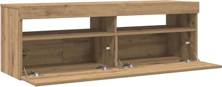 Image du produit VidaXL TV Schrank Lowboard Fernsehschrank Fernsehtisch mit LED Artisan-Eiche (120 x 35 x 40 cm)