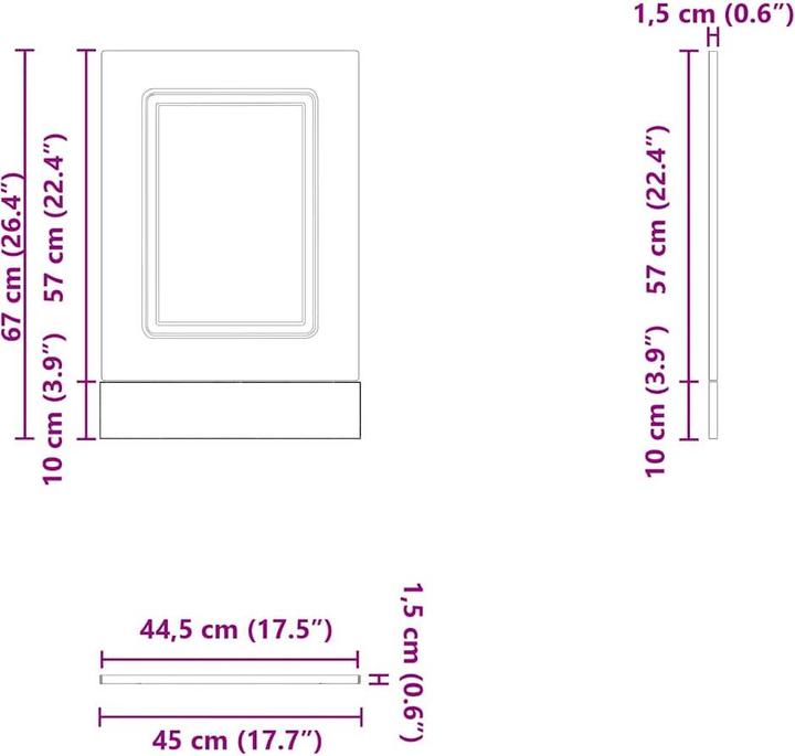 Immagine prodotto VidaXL Coperchio per lavastoviglie Kalmar Brown effetto quercia 45x1,5x67 cm