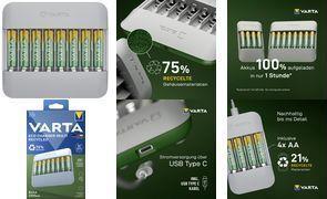 Immagine prodotto Varta Eco Charger Multi (1 pz., HR6, AA, AAA, 1600 mAh, Batteria + Caricabatterie)