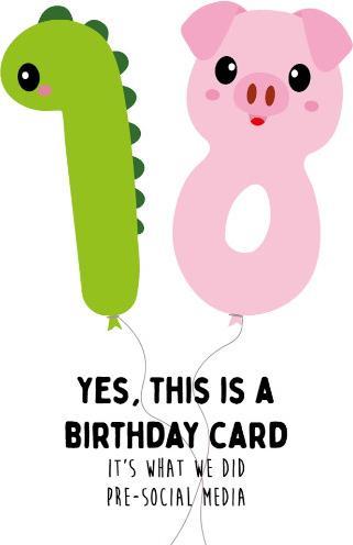 Produktbild Studio Inktvis Postkarte 18. Geburtstag Social Media