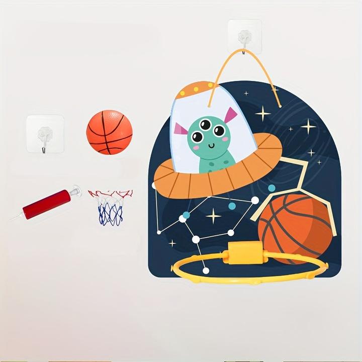 Produktbild Activity Board Mini-Basketballkorb-Set mit Weltraummotiv für Kinder - Wand- und Türbefestigung, inklusive Ball -