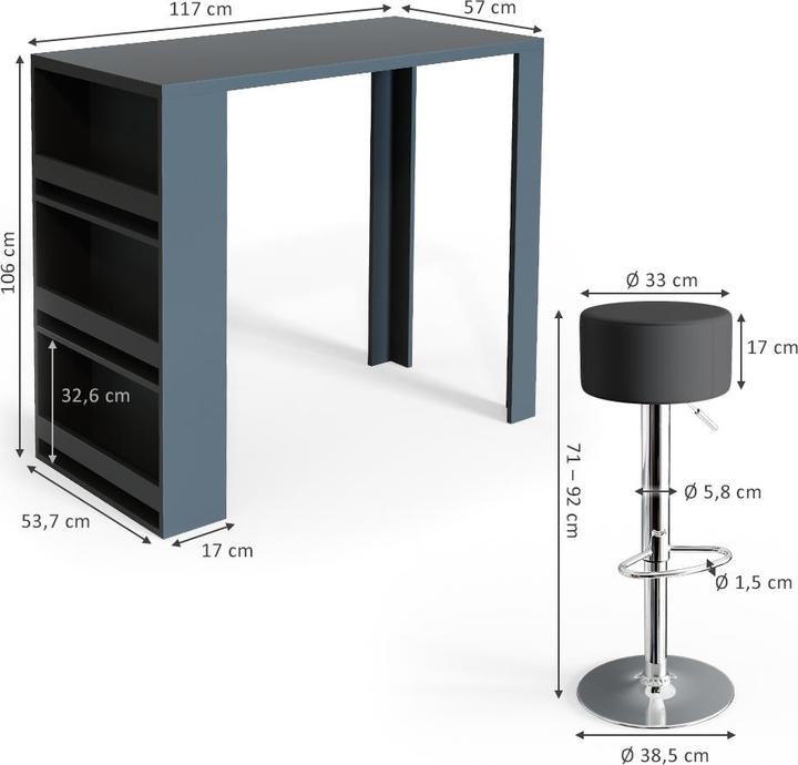 Produktbild Vicco Bartisch-Set (117 x 57 x 106 cm)