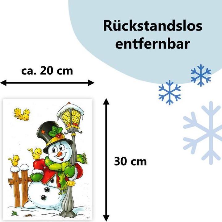 Produktbild Hermex 9er Set Fensterbilder Weihnachtsmotive Sticker Haftbild Fensterdeko