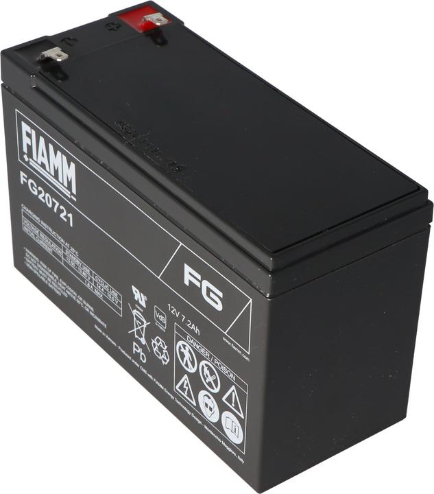 Actual product image Fiamm Battery FG20721 with 4,8mm plug contacts (12 V, 7.20 Ah)