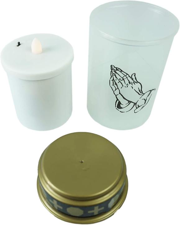 Actual product image Novaliv LED Grave Light White Permanent Flicker Effect incl. Batteries Grave Candles Cemetery Candle (4 pcs.)
