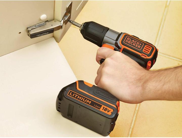Actual product image Black & Decker 18V cordless drill Autosense (Rechargeable battery operated)