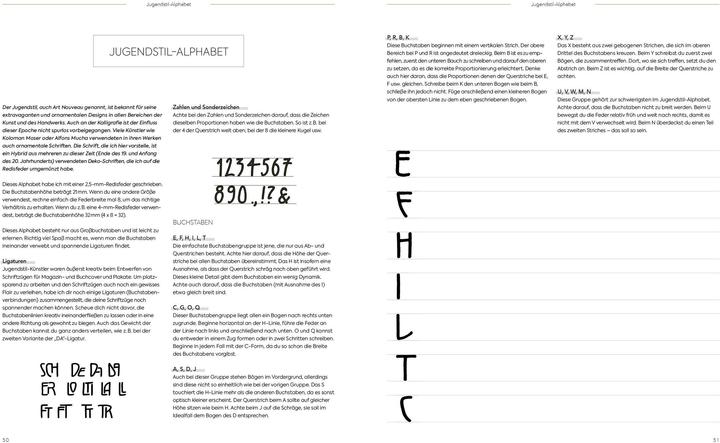 Produktbild Kalligrafie Alphabete – Das praktische Übungsheft (Deutsch, Natascha Safarik, 2021)