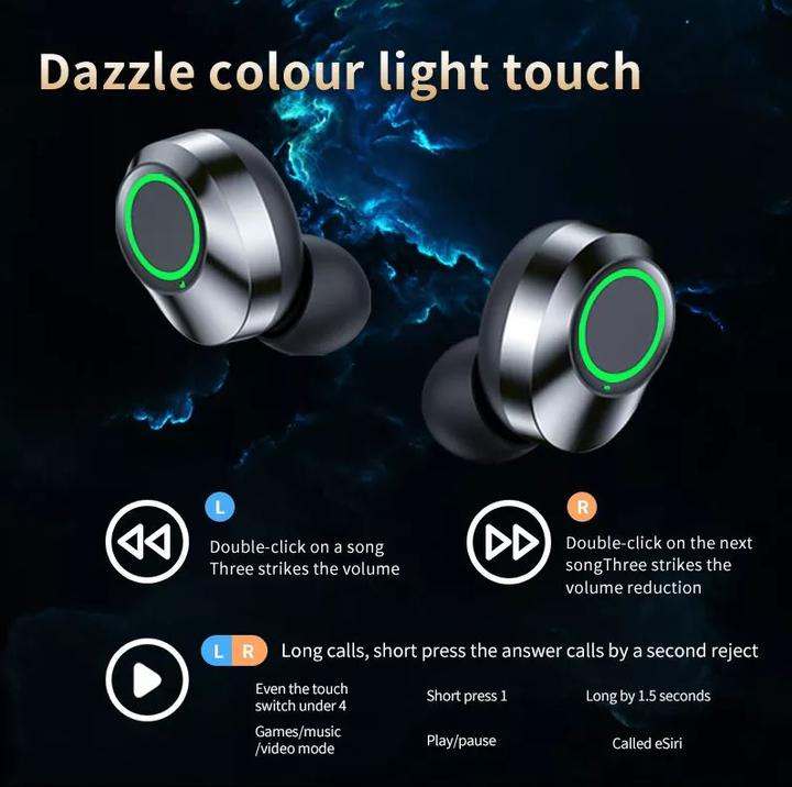 Actual product image PhoneLook Ecouteurs sans fil Bluetooth In-Ear YD03 BT 5.3 Hifi stéréo LED avec étui de chargement (20 h, Wireless)