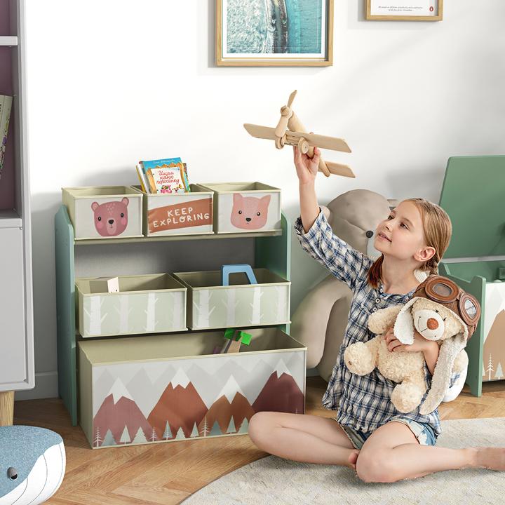 Actual product image Hexbots Kinderzimmerregal MDF, Vliesstoff Grün