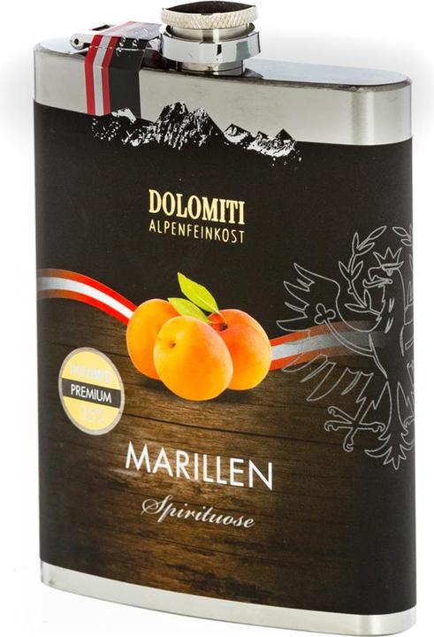 Produktbild Dolomiti Alpenfeinkost Dolomiti Flachmann Marillen Schnaps 0,2l (200 ml)
