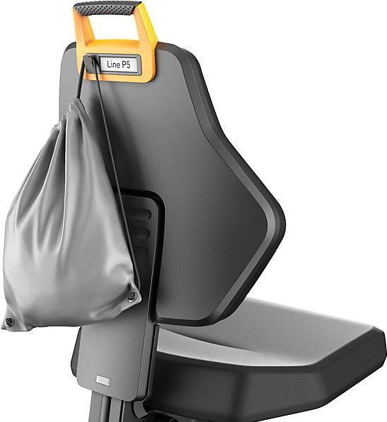 Image du produit eurokraft pro Siège d'atelier noir, avec patins, habillage textile.