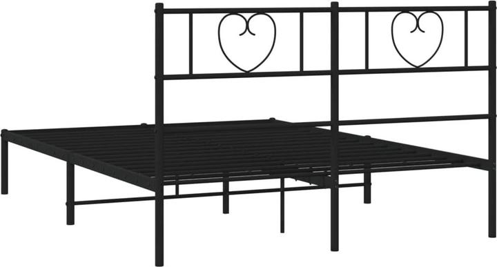 Immagine prodotto VidaXL Struttura letto con testiera Letto in metallo Letto matrimoniale Nero 140x200cm (140 x 200 cm)