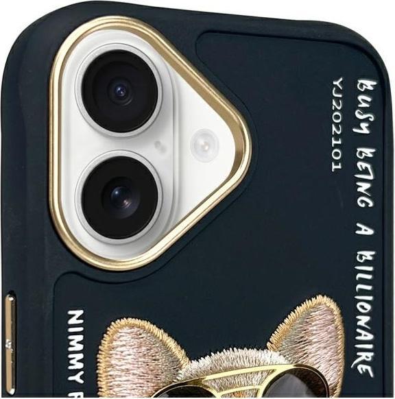 Productafbeelding Audi Nimmy hoesje iPhone 16 6.1" zwart Bril Cool Dog (Apple iPhone 16)