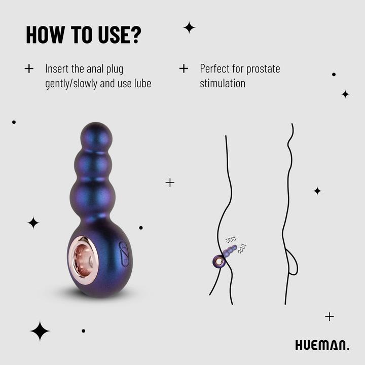 Actual product image Hueman Outer Space vibrating anal plug