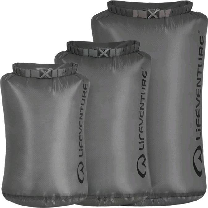 Lifeventure Ultralight Dry Bag Multipack (5L, 10L, 25L), Grey (25 l)