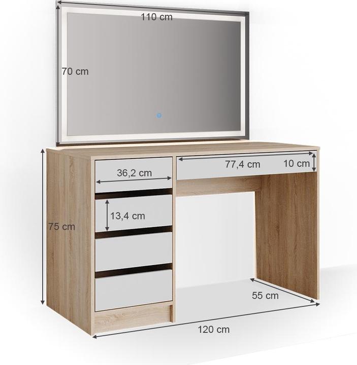 Produktbild Vicco Sherry mit Beleuchtung (120 x 75 x 55 cm)