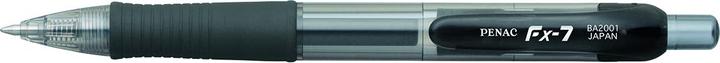 Penac Fx7 retractable gel pen 0.7 mm, black (Black)
