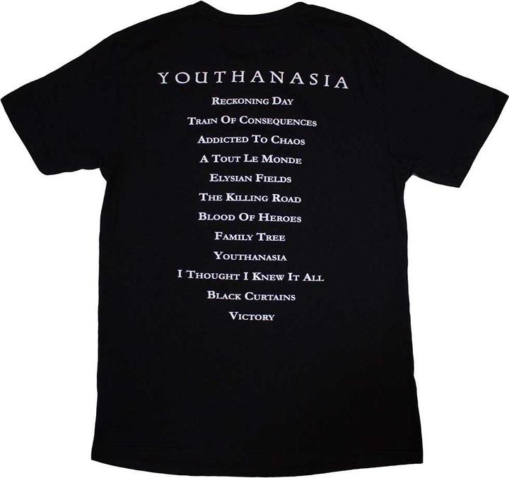 Immagine prodotto Megadeth Youthanasia Maglietta Elenco delle Tracce Adulto Unisex (L)