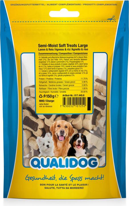 Produktbild Qualidog Hundeleckerli Semi-Moist Snack Lamm & Reis gross (1 Stk., 150 g)