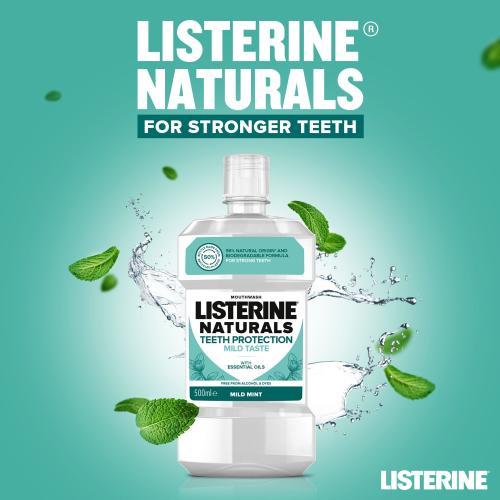 Actual product image Listerine Naturals Teeth Protection Mild Taste Mouthwash (500 ml, Mouthwash)