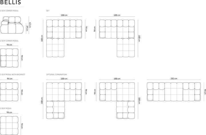 Actual product image Micadoni Bellis (4-seater, 3-seater, 2 person sofa)