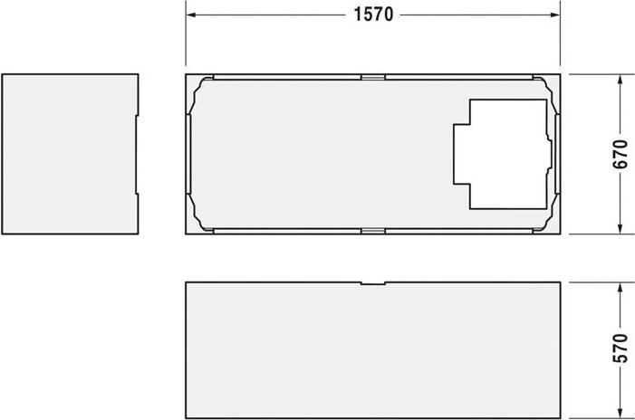 Actual product image Duravit Tub support for 700333 (157 cm, 157 cm)