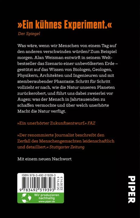 Produktbild Die Welt ohne uns (Deutsch, Alan Weisman, 2022)
