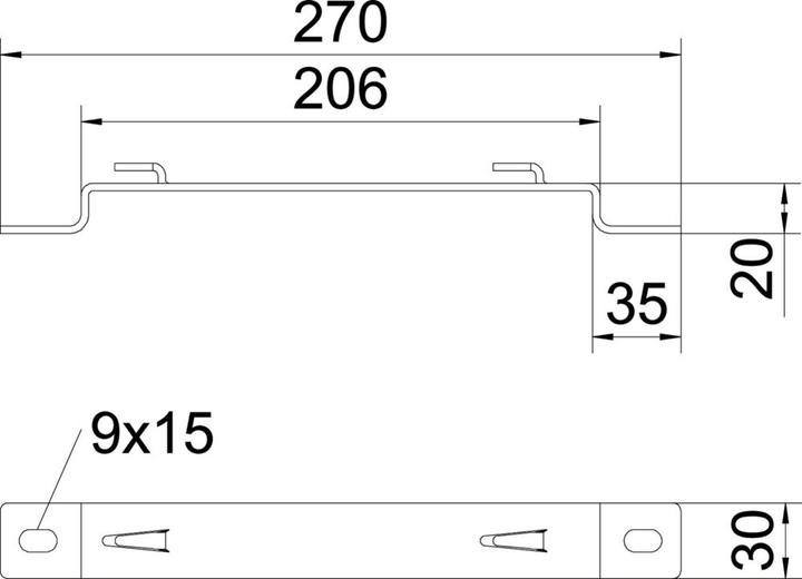 Actual product image OBO Bettermann OBO Wall bracket height 20 mm, width 200 mmgalvanised
