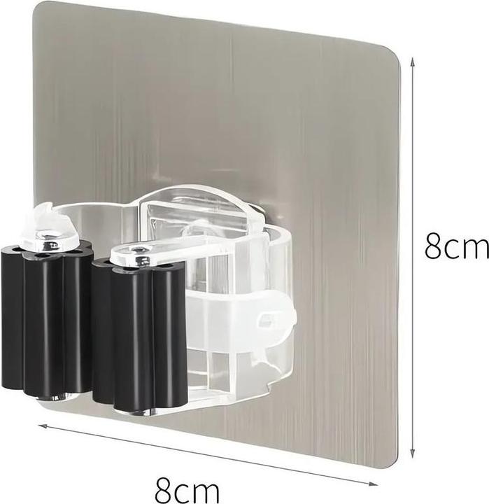 Produktbild König Design 1-10 Mop Besen Halter Selbstklebend Besenhalterung Kein Bohren Gerätehalter Wand (1 Stk.)