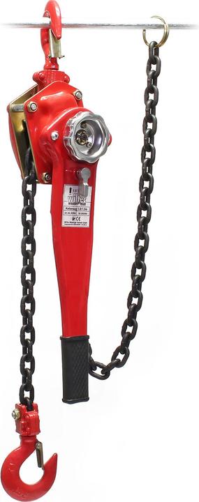 Produktbild Wiltec Kettenzug 1500kg 1,5t 1,5m Flaschenzug Hebezug Seilzug Kran Handkran