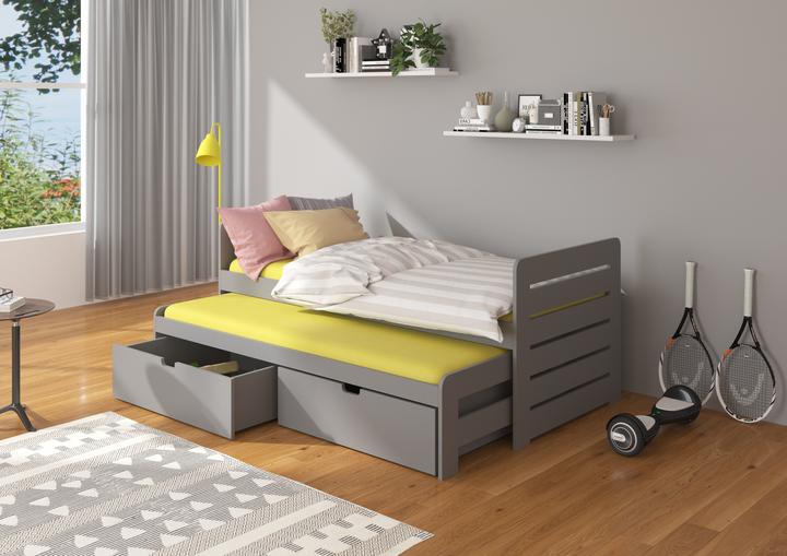 Actual product image ADRK Furniture Double bed with mattresses TOMI 200x90 (200cm x 90cm)