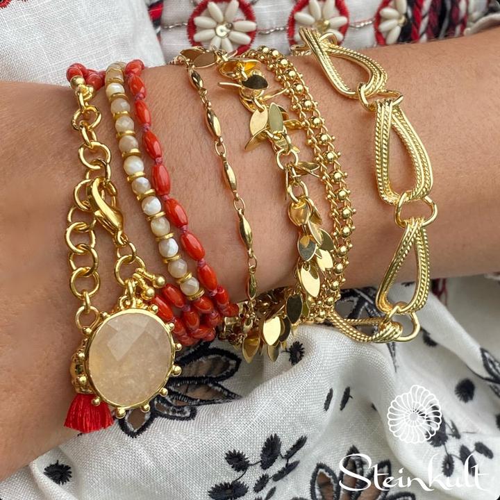 Produktbild Steinkult Armband versilbert "Eva" (20 cm, Messing Sterling versilbert)