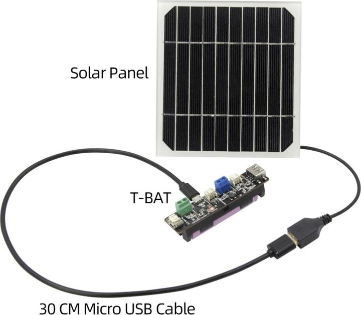 Produktbild Lilygo TTGO T-BAT 18650 Batteriefach mit CN3065 Solar Power Manager