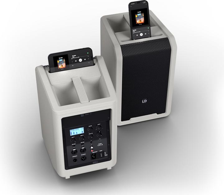 Produktbild LD Systems ANNY® 8 G - Tragbarer Bluetooth® PA-Lautsprecher mit Akku und Mixer, Urban Grey (Aktiv, 1x 80 W)