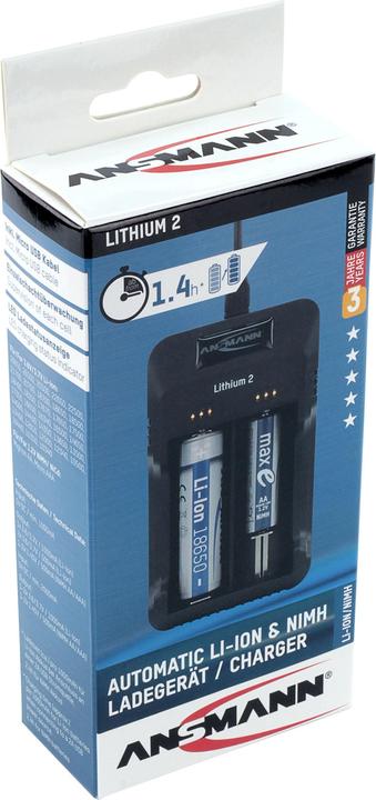 Actual product image Ansmann lithium 2 (1 pcs., 14500, 16340, 17670, 18500, 18650, 22650, 26650, AAA, AA, Chargers without battery)
