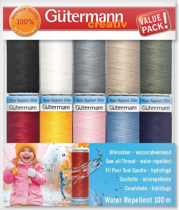 Image du produit Gütermann Nähfaden - Set Water Repellent 10 Spulen Allesnäher 100 m