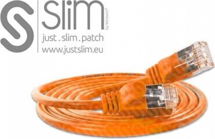 Image du produit Wirewin Câble Slim Pach : F/FTP, 7.5m, orange (U/FTP, CAT6, 7.50 m)