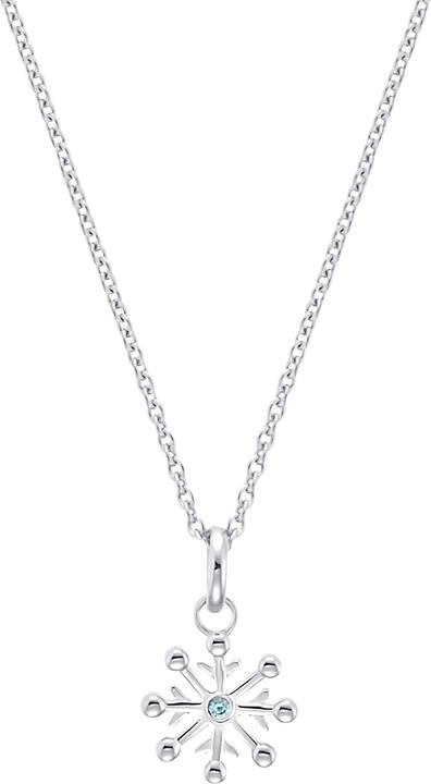 Actual product image Prinzessin Lillifee Necklace for girls, 925 sterling silver, cubic zirconia synth. | snowflake (925 silver, 35 cm)