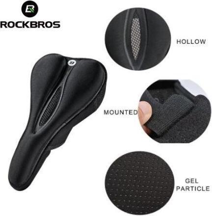 Actual product image Rockbros LF047-B silicone gel bicycle seat cover size L - black