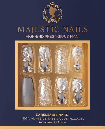 Actual product image Herba Kiss Majestic Nails - Sparkle (Artificial nails, Grey, Transparent)