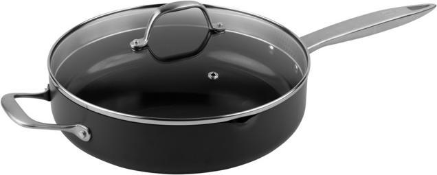 Immagine prodotto Zyliss Bratpfanne mit Glasdeckel Ultimate Pro PFAS-frei 28 cm (28 cm, Padella per friggere, Acciaio inossidabile, Alluminio)