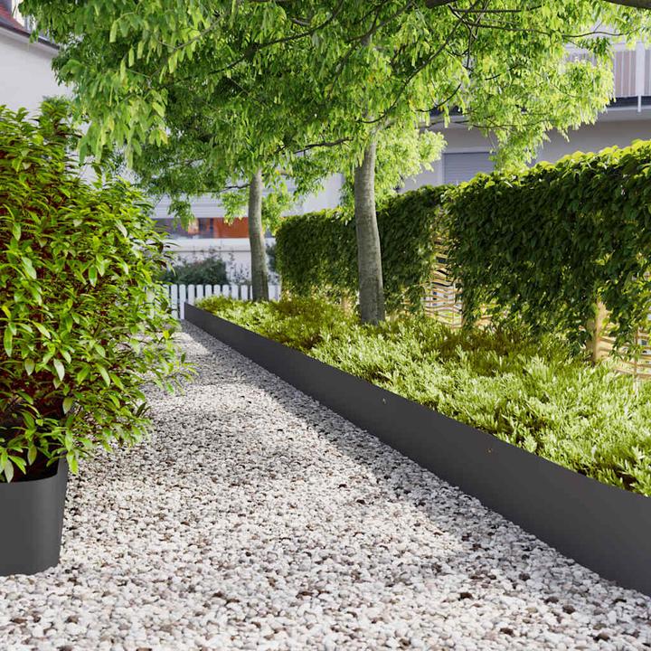 Produktbild VidaXL Rasenkanten 20 Stk. Schwarz 25x103 cm Kaltgewalzter Stahl Gartenkante (103 cm)