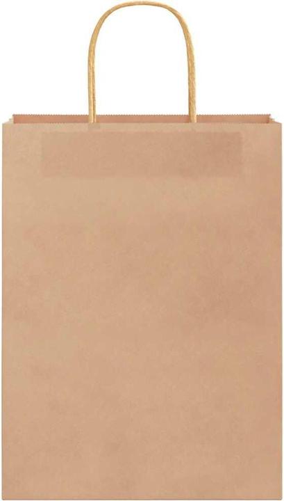 Actual product image VidaXL Kraft paper bags 50 pcs. with handle brown 26x12x35 cm paper bag (Gift bag, 50 x)